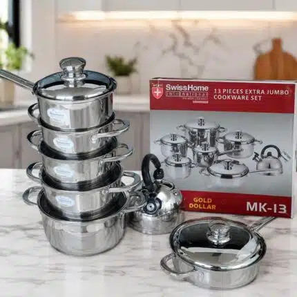 Ollas Swiss Home en Acero Quirurgico x13pza. con tetera ¡Cocina Saludable y con Estilo! 🍲✨ - Imagen 3